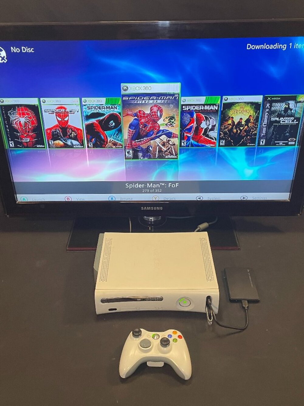Xbox 360 White 500gb Internal Drive + 1TB External Drive With Accessories
